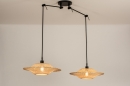 Hanglamp 31234: modern, metaal, riet, zwart #2