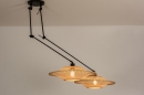 Hanglamp 31234: modern, metaal, riet, zwart #3