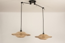 Hanglamp 31234: modern, metaal, riet, zwart #5