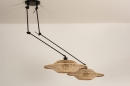 Hanglamp 31234: modern, metaal, riet, zwart #6