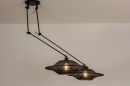 Hanglamp 31235: modern, metaal, riet, zwart #3
