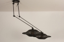 Hanglamp 31235: modern, metaal, riet, zwart #6