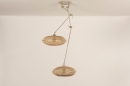 Foto 31237-5 niet_in_feed: Dubbele hanglamp met rotan kappen en twee zandkleurige knikarmen