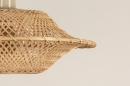 Foto 31238-11 detailfoto: Beige verstelbare hanglamp met twee rotan kappen