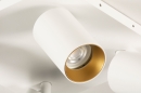 Foto 31254-6 detailfoto: Plafondlamp met vier spots in wit met goud