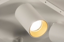 Foto 31254-7 detailfoto: Plafondlamp met vier spots in wit met goud