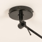Foto 31256-10: Knikarm hanglamp in het zwart met beige linnen kap 