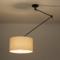 Foto 31256-2: Knikarm hanglamp in het zwart met beige linnen kap 