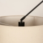 Foto 31256-9: Knikarm hanglamp in het zwart met beige linnen kap 