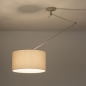 Foto 31258-1: Verstelbare hanglamp met knikarm in beige met beige linnen kap