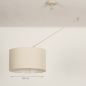 Foto 31258-10: Verstelbare hanglamp met knikarm in beige met beige linnen kap