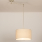 Foto 31258-2: Verstelbare hanglamp met knikarm in beige met beige linnen kap