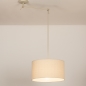 Foto 31258-2: Verstellbare Hängeleuchte mit Gelenkarm und Leinenschirm in Beige