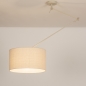 Foto 31258-4: Verstelbare hanglamp met knikarm in beige met beige linnen kap