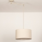 Foto 31258-5: Verstelbare hanglamp met knikarm in beige met beige linnen kap