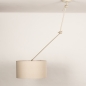 Foto 31258-6: Verstellbare Hängeleuchte mit Gelenkarm und Leinenschirm in Beige