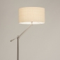 Foto 31262-13 schuinaanzicht: Staande schemerlamp met beige linnen lampenkap