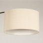 Foto 31266-10: Zwarte staande booglamp met beige linnen lampenkap