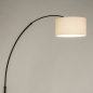 Foto 31266-4: Zwarte staande booglamp met beige linnen lampenkap