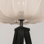 Foto 31274-21: Stativ-Stehlampe in Schwarz mit beigem Lampion aus Stoff 