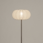 Foto 31278-4 vooraanzicht: Lampion vloerlamp in staal/rvs met beige kap