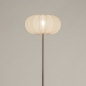 Foto 31278-5 vooraanzicht: Lampion vloerlamp in staal/rvs met beige kap