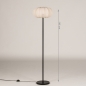 Foto 31279-14: Lampion vloerlamp met zwart armatuur en beige kap van stof