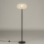 Foto 31279-15: Lampion vloerlamp met zwart armatuur en beige kap van stof