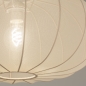Foto 31282-8: Grote staande booglamp in zand met beige lampion kap van stof