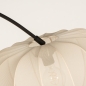 Foto 31283-12: Schwarze Bogenleuchte mit beigem Lampion-Schirm