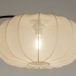 Foto 31283-9: Schwarze Bogenleuchte mit beigem Lampion-Schirm