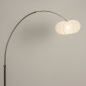 Foto 31284-4: Staande booglamp met ronde beige lampion kap