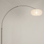 Foto 31284-5: Staande booglamp met ronde beige lampion kap