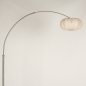 Foto 31284-6: Staande booglamp met ronde beige lampion kap