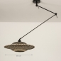 Foto 31292-1 maatindicatie: Knikarm hanglamp in het zwart met rotan kap 