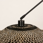 Foto 31292-11 detailfoto: Knikarm hanglamp in het zwart met rotan kap 