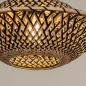 Foto 31293-7 detailfoto: Zwarte knikarm hanglamp met rotan kap 