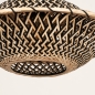 Foto 31293-8 detailfoto: Zwarte knikarm hanglamp met rotan kap 