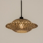 Foto 31294-5 onderaanzicht: Rotan hanglamp met gevlochten kap in naturel/zwart 