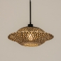 Foto 31294-5 onderaanzicht: Rotan hanglamp met gevlochten kap in naturel/zwart 