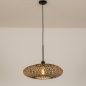 Foto 31296-3 onderaanzicht: Rotan hanglamp met gevlochten ronde lampenkap in naturel/zwart