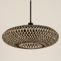 Foto 31296-6 onderaanzicht: Rotan hanglamp met gevlochten ronde lampenkap in naturel/zwart
