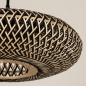 Foto 31296-8 detailfoto: Rotan hanglamp met gevlochten ronde lampenkap in naturel/zwart