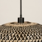 Foto 31296-9 detailfoto: Rotan hanglamp met gevlochten ronde lampenkap in naturel/zwart