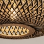 Foto 31297-7 detailfoto: Verstelbare hanglamp met knikarm in het zwart met ronde rotan kap