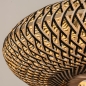 Foto 31297-9 detailfoto: Verstelbare hanglamp met knikarm in het zwart met ronde rotan kap
