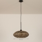 Foto 31301-1 maatindicatie: Rotan hanglamp met ronde gevlochten kap in naturel/zwart