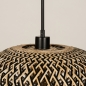 Foto 31301-10 detailfoto: Rotan hanglamp met ronde gevlochten kap in naturel/zwart
