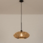 Foto 31301-3 onderaanzicht: Rotan hanglamp met ronde gevlochten kap in naturel/zwart