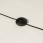 Foto 31304-13: Zwarte vloerlamp met draad kap van bruin gevlochten touw